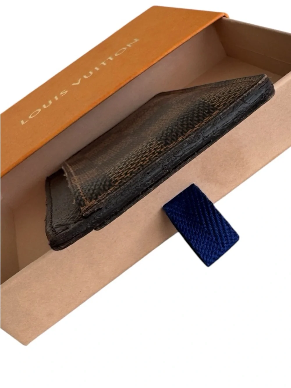 Louis Vuitton Damier Ebene Card Holder Wallet Brown Checkered Authentic - Picture 7 of 10